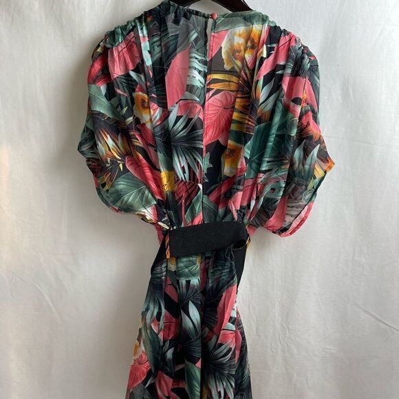 Tropical Kimono Chiffon Romper - Picture 4 of 10